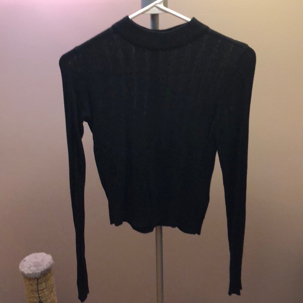 Black Sweater with vertical line detail